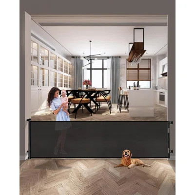 197 Inch Extra Wide Retractable Baby Gate,mesh Large Baby Gate Or Mesh Pet Dog Gate, Opening Wide Extra Long Child Safety Gate For Indoor, Outdoor, St | Wayfair North America