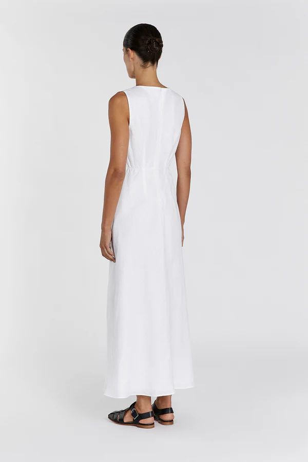 HARMONY WHITE LINEN MAXI DRESS | DISSH