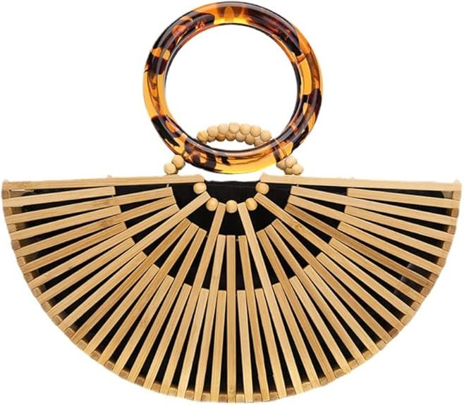 VAKAER Women Bamboo Purse Summer Beach Tote Bag Handmade Large Handbag with Inner bag | Amazon (US)