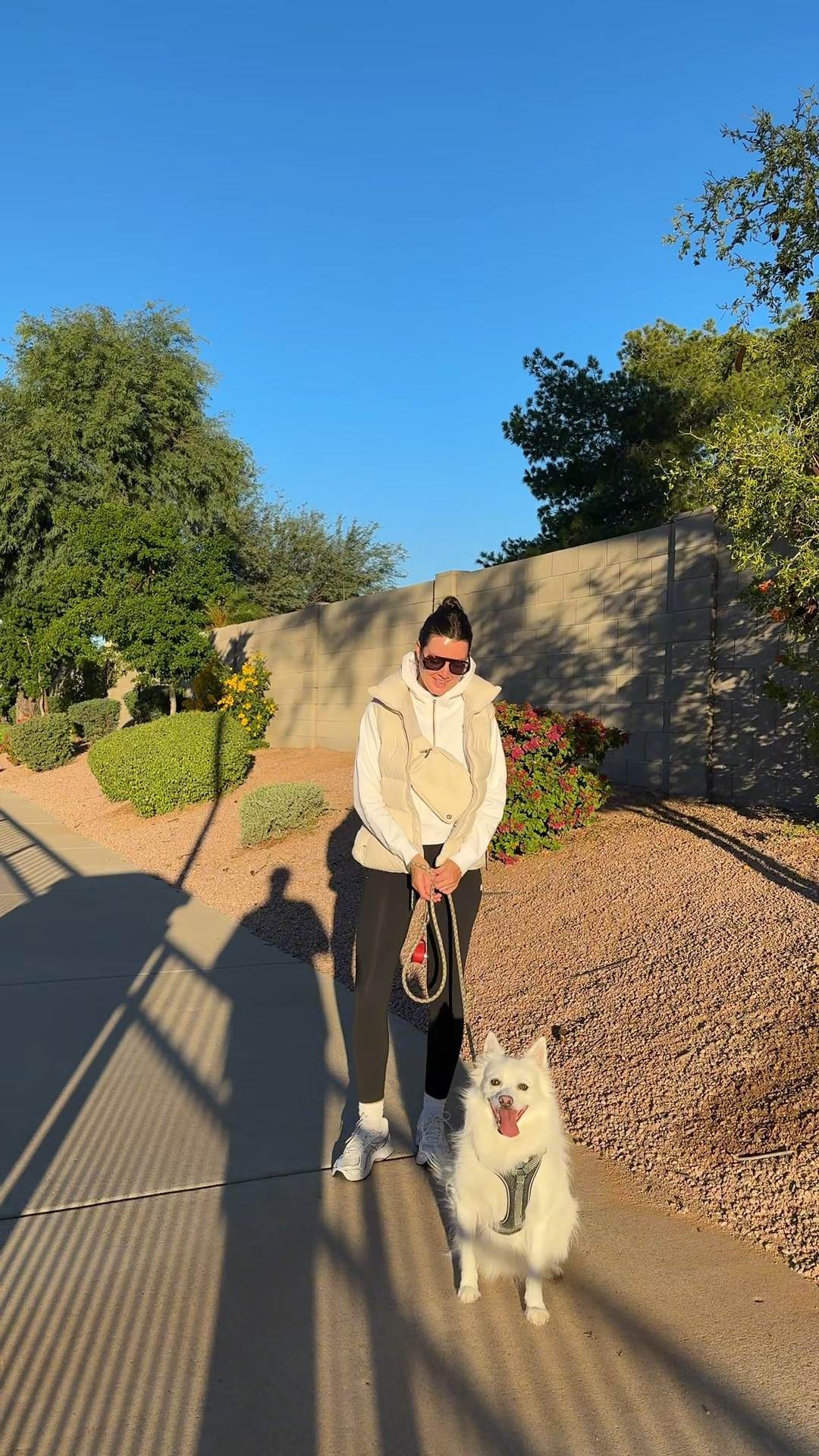 Morning walk outfit! I’m 5’7” wearing size XS in the leggings and sweatshirt, and size small in the puffer vest :) 

#LTKSeasonal #LTKStyleTip #LTKActive