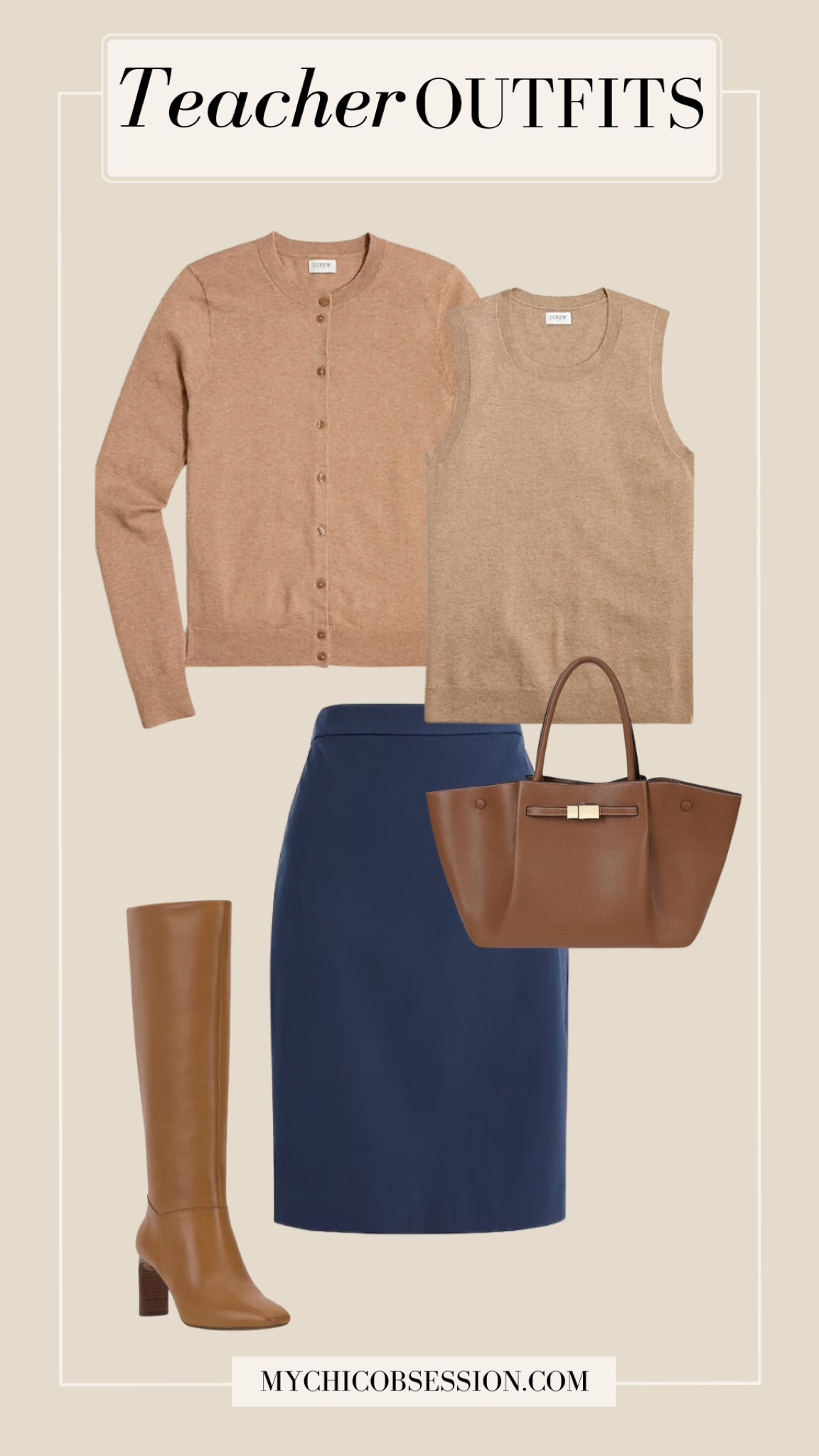 Looking for teacher outfits as you head back to school? This teacher outfit idea is fashionable and easy to wear!

cardigan, sleeveless sweater, pencil skirt, knee high boots

#LTKWorkwear #LTKBacktoSchool