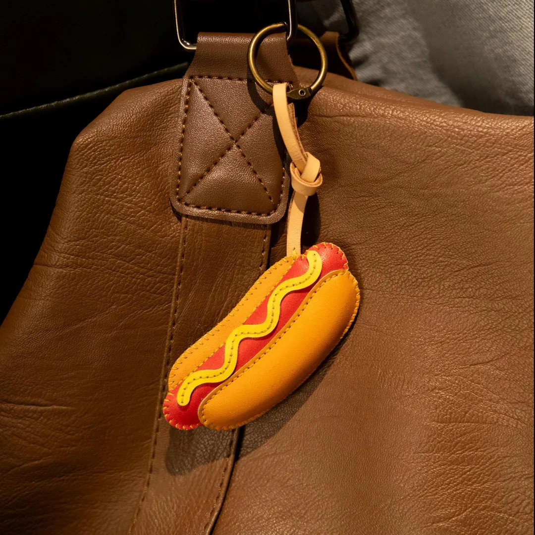 HOT DOG Bag Charm, Croissant Hotdog Ice cream Donut Keychain, Purse Charm, Car Hanging Accessorie... | Etsy (US)
