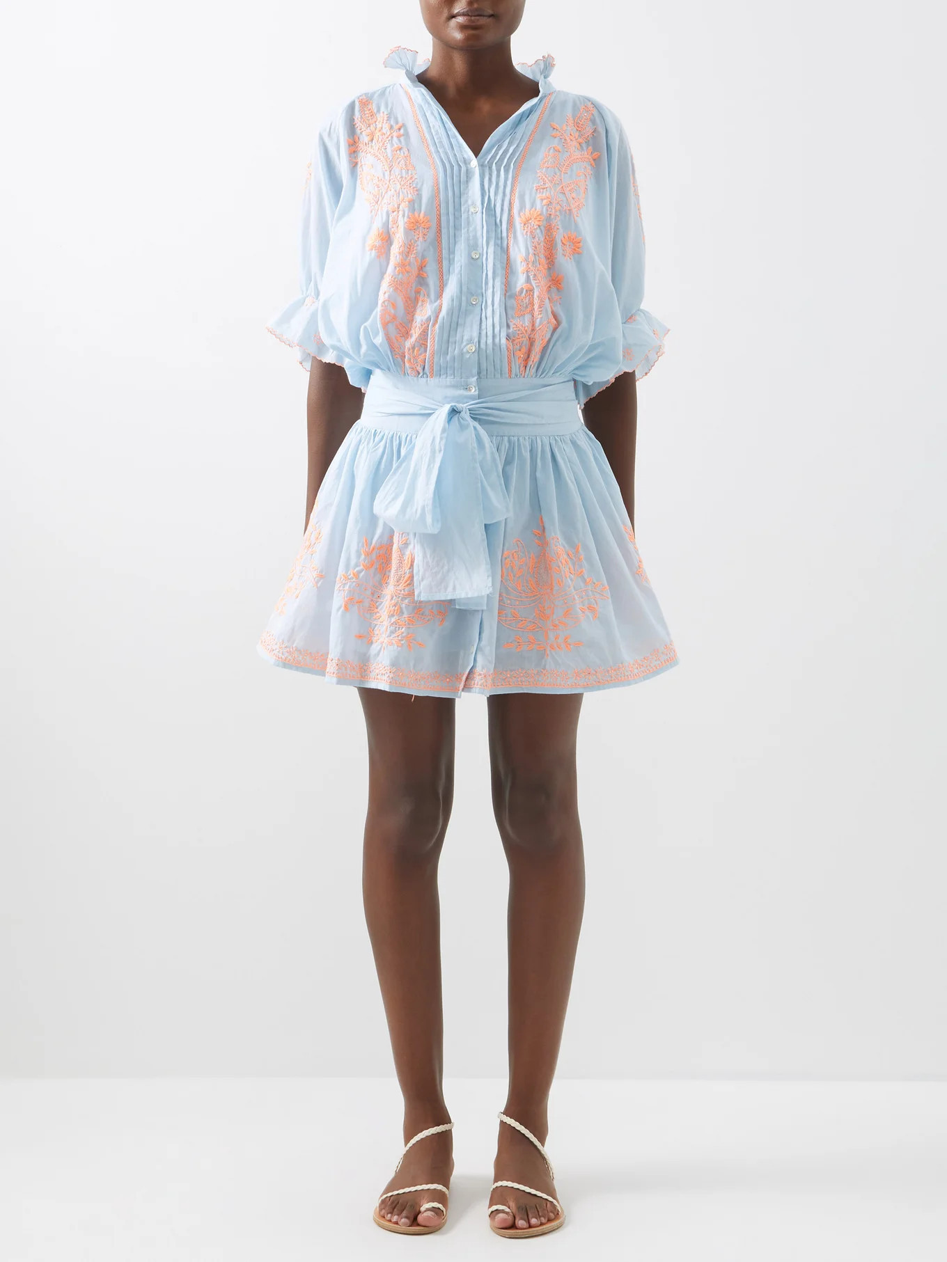 Floral-embroidered cotton dress | Matches (US)