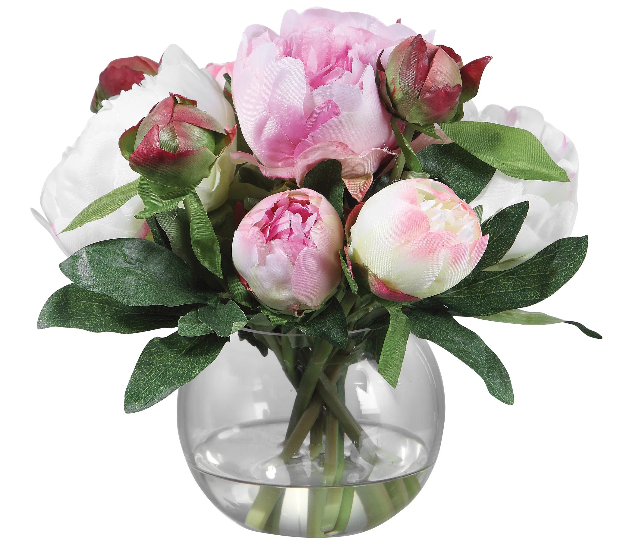 House of Hampton® Fabric Peony Arrangement in Vase & Reviews | Wayfair | Wayfair North America