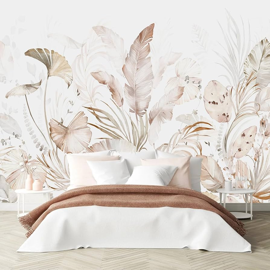 PYFFYP- Tropical Jungle Peel and Stick Wallpaper Hand-Painted Leaf self-Adhesive Mural for Living... | Amazon (US)