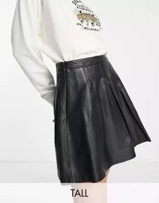 Barney's Originals Tall real leather pleated mini tennis skirt | ASOS (Global)