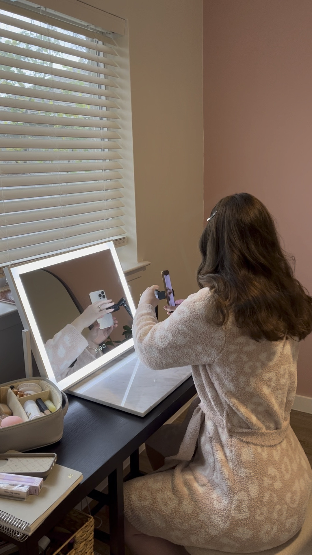 My morning makeup routine when I am working remote (my current makeup routine) 

Linking my desk accessories as well — LOVE this desk tripod, my new mirror & keeping my makeup in my travel makeup bag because I haven’t nailed a solid system for getting ready in the new house so I just get ready at my desk 

Ps. Listening to ‘Probably a Podcast’ by Shannon Ford, what’s your go-to podcast? 

 #ltku #ltksalealert #ltkfindsunder50 #ltkfindsunder100 #ltkstyletip #ltkshoecrush #ltkseasonal 

#LTKWorkwear #LTKStyleTip #LTKWatchNow