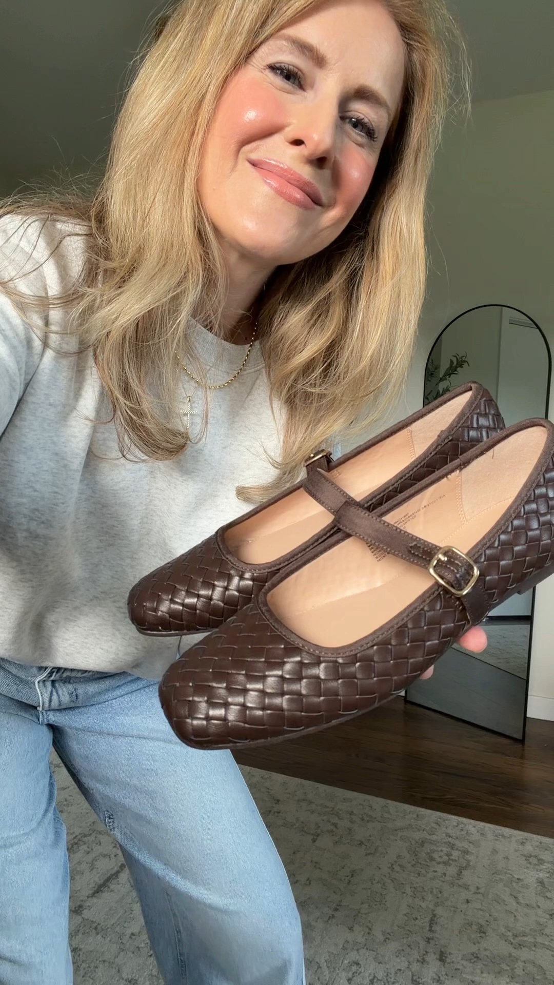 Want to know what budget babes are buying for fall?! It’s these shoes! And you’d never guess they are Walmart! Perfect chocolate brown color, on trend silhouette, beautiful woven faux leather. Fit is true to size.  #walmartfashion