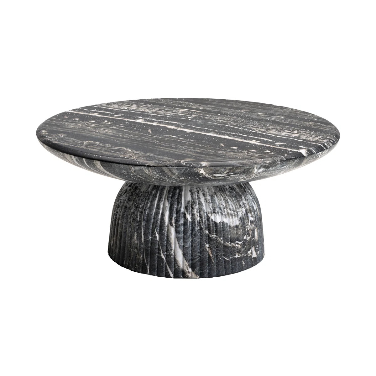 Foundry Select Tithi Single Round Coffee Table Stone effect for Living Room Contemporary Style & ... | Wayfair North America