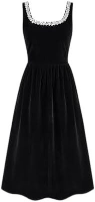 CIDER Maxi Dress for Women Velvet Rhinestone Square Neck A Line Sleeveless Party Cocktail Elegant... | Amazon (US)