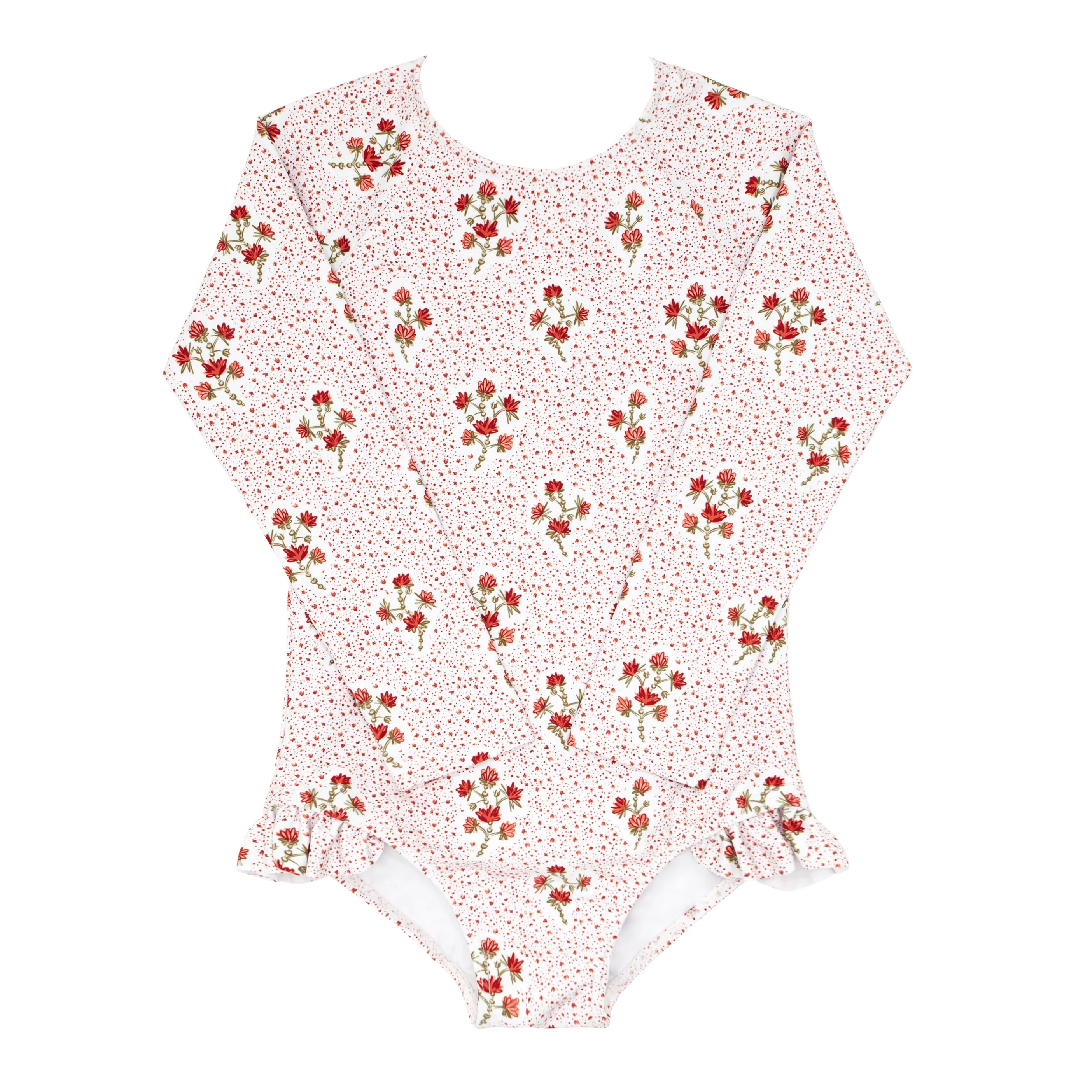 girls raspberry red rashguard one piece | minnow