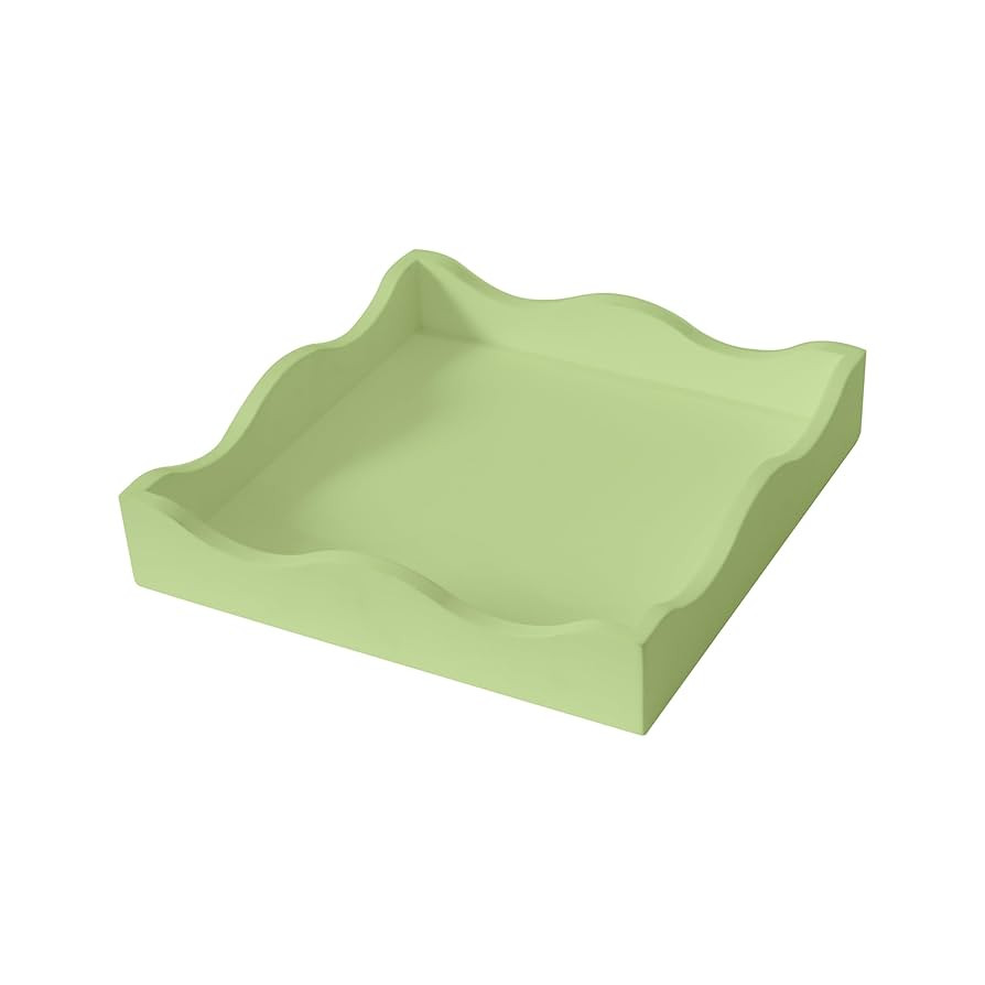 Wooden Scallop Serving Tray - for Coffee Table, Breakfast, Dinner Kitchen Living Room Bedroom, an... | Amazon (US)