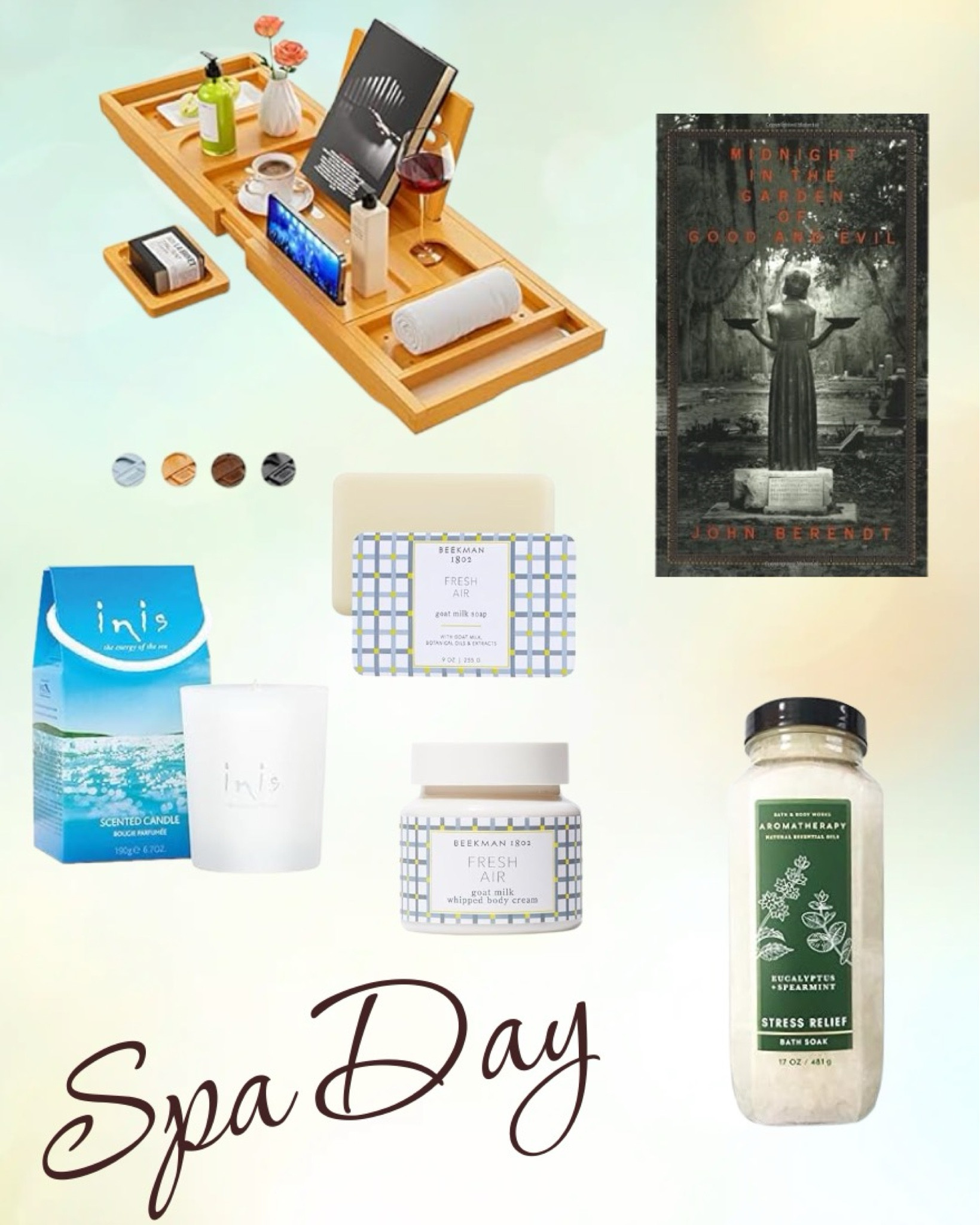 You deserve a spa day! From Bath & Body Works aromatherapy bath salts to Beekman 1802 Fresh Air scented soap & body cream - these items will help you relax after a long day. Settle in with a copy of “THE Book” aka “Midnight in the Garden of Good and Evil.” BTW...These also make great gifts!

#LTKHome #LTKU #LTKGiftGuide