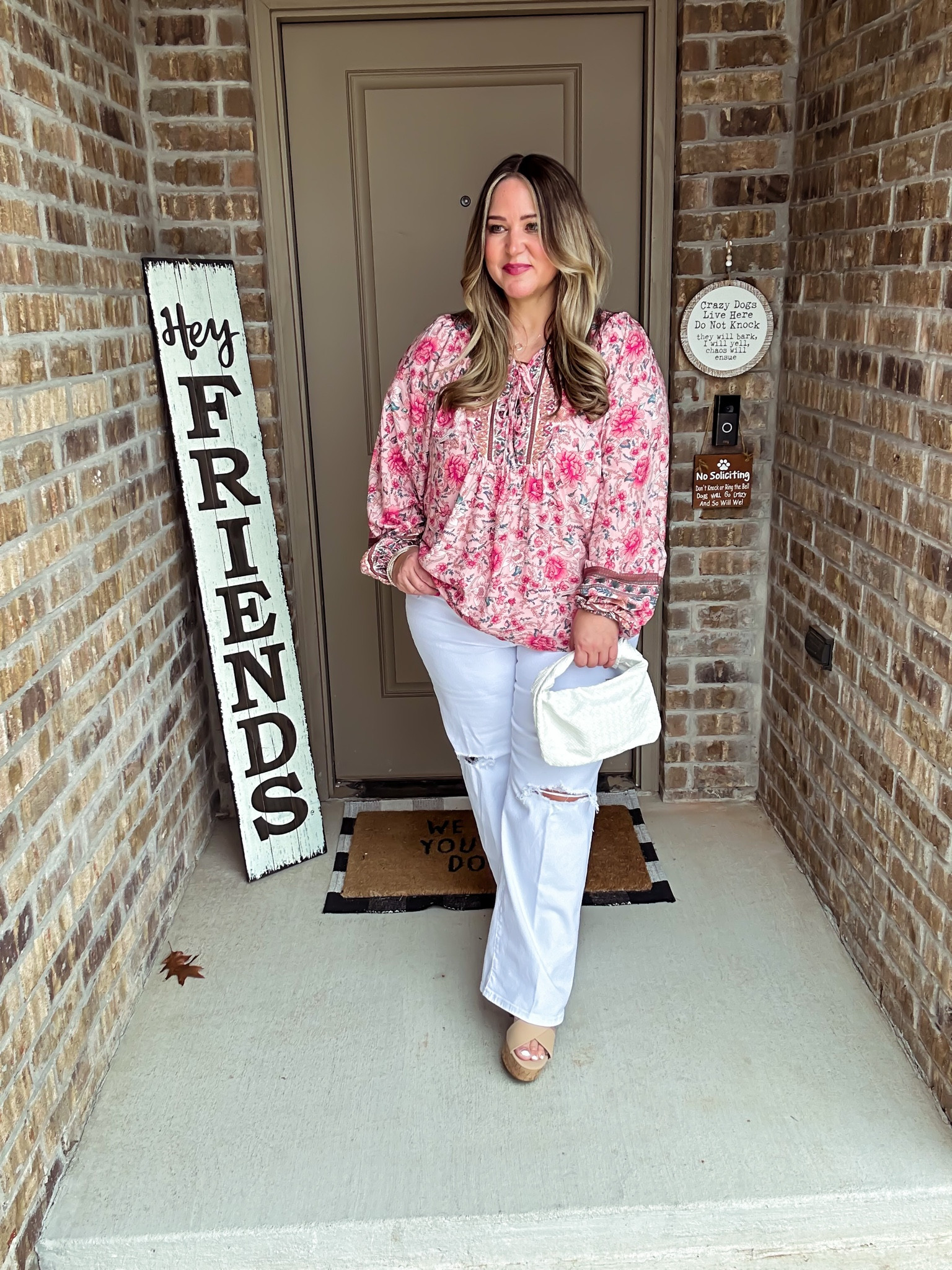 Use code 30MDFUEI  to save 30% on this top plus clip the extra 20% off coupon. Expires 3/23/23 at 11:59 PST

Top size XL (could probably do a large)
Jeans size 16 short tts
Shoes tts

#LTKunder50 #LTKstyletip #LTKcurves