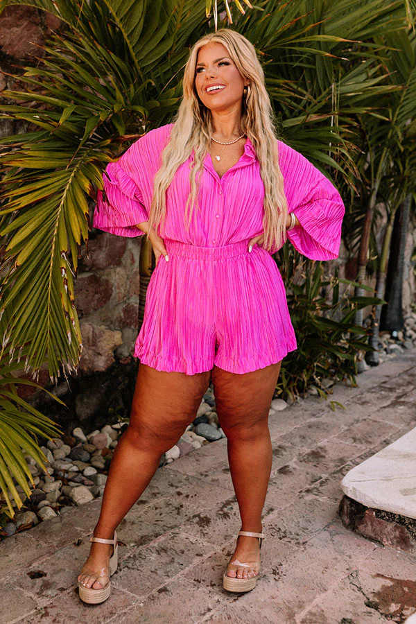 Florida Keys Cutie Pleated Shorts Curves | Impressions Online Boutique
