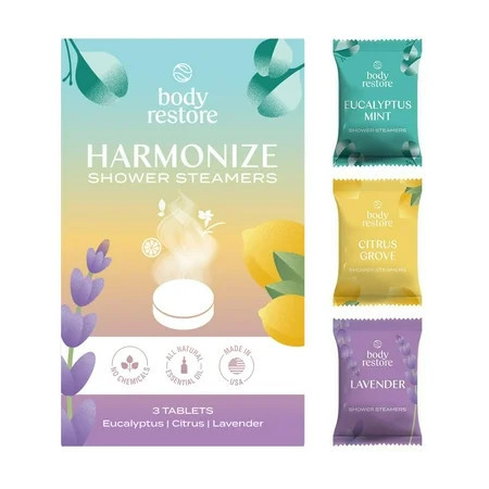 Body Restore Harmonize 3 Count Aromatherapy Shower Steamers Eucalyptus & Mint Citrus and Lavender | Walmart (US)