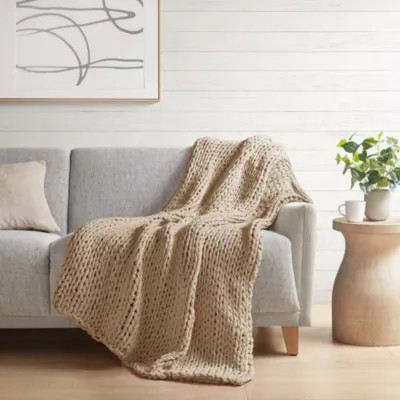 Madison Park Hand Made Chunky Double Knit Throw Blanket | Belk