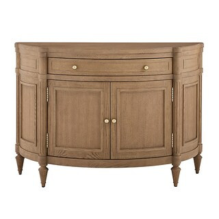 Irina Demilune with Chestnut Finish & Antique Brass Hardware | Ballard Designs, Inc.