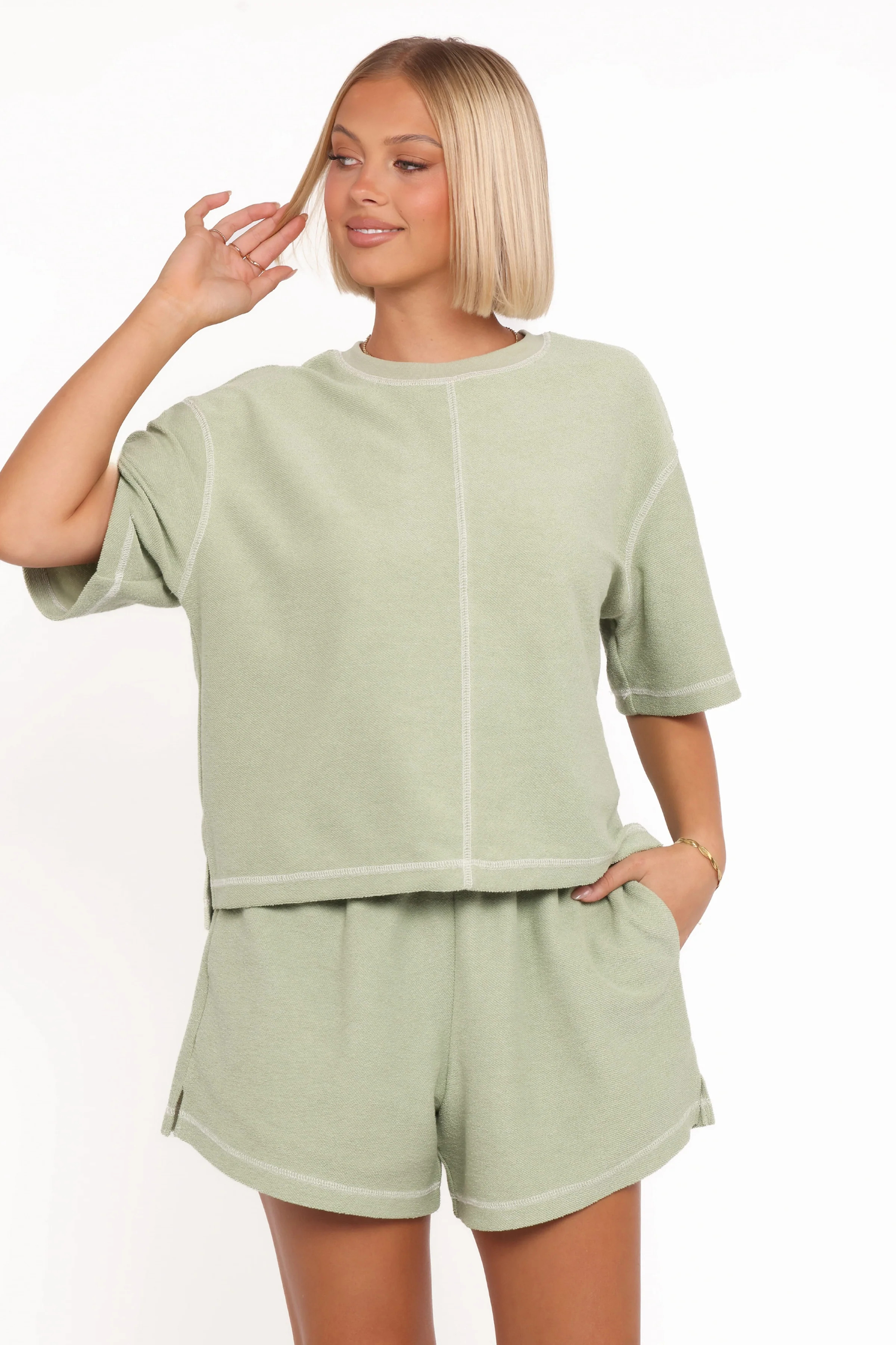 Melody Knit Short Set - Matcha | Petal & Pup (US)