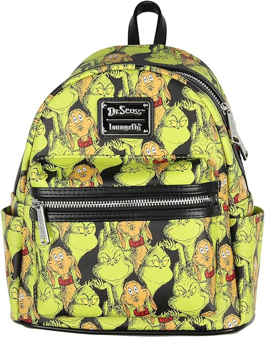 Dr. Seuss GRINCH and Max All-Over Print Faux Leather Mini Backpack | Amazon (US)