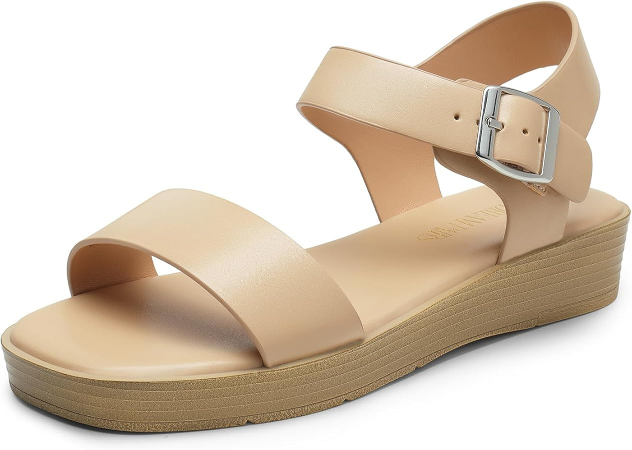 DREAM PAIRS Platform Sandals for Women, Comfortable Open Toe Wedge Sandals with Foam Insole, Ligh... | Amazon (US)