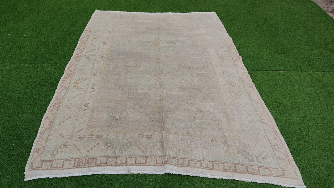 5x7 Vintage Beige Gray Muted Oushak Rugvintage Turkish - Etsy | Etsy (US)