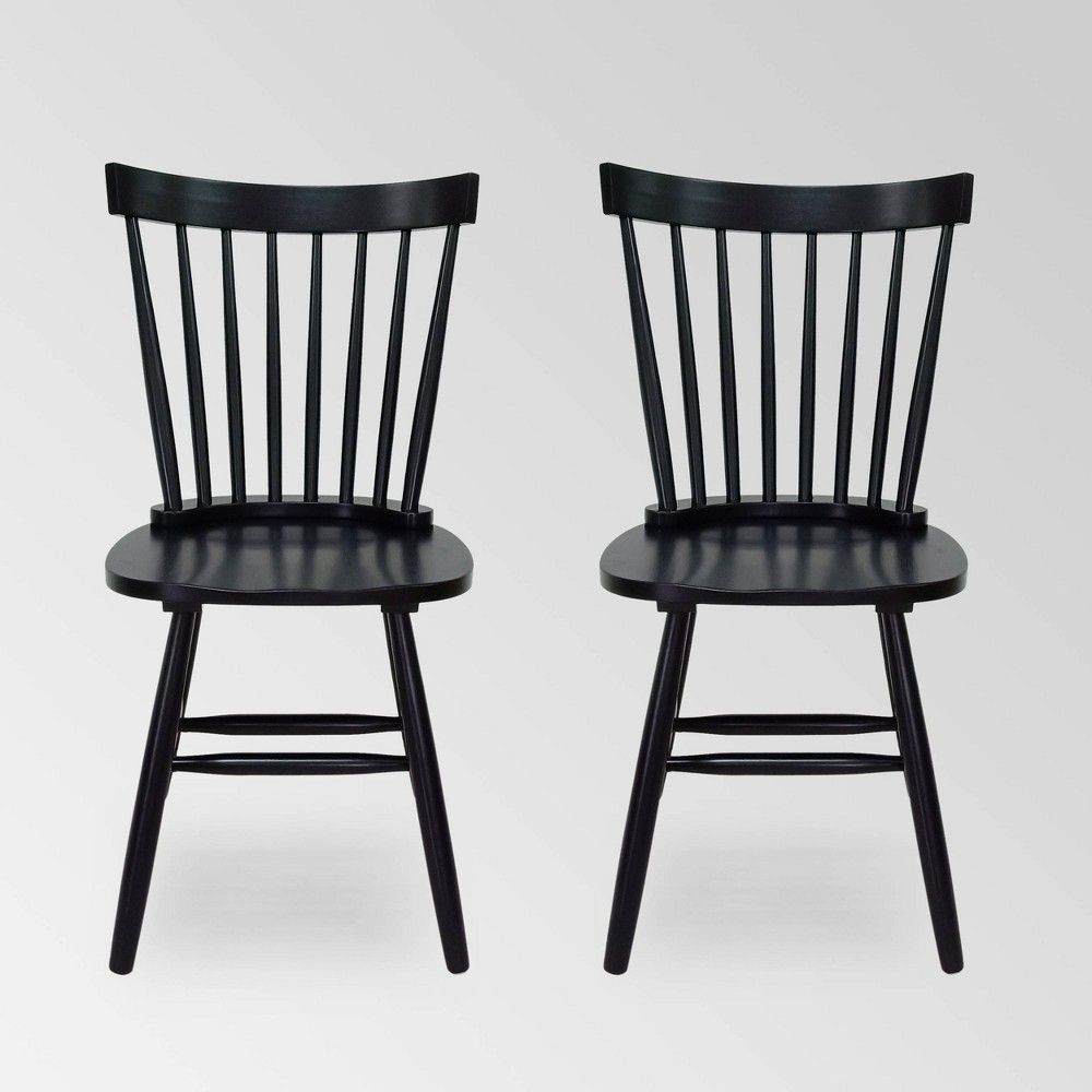 Set of 2 Balcomb Farmhouse Dining Chair Black - Christopher Knight Home | Target