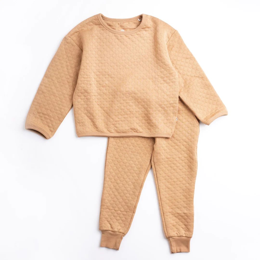 Camel Quilted Jogger Set | Bums & Roses