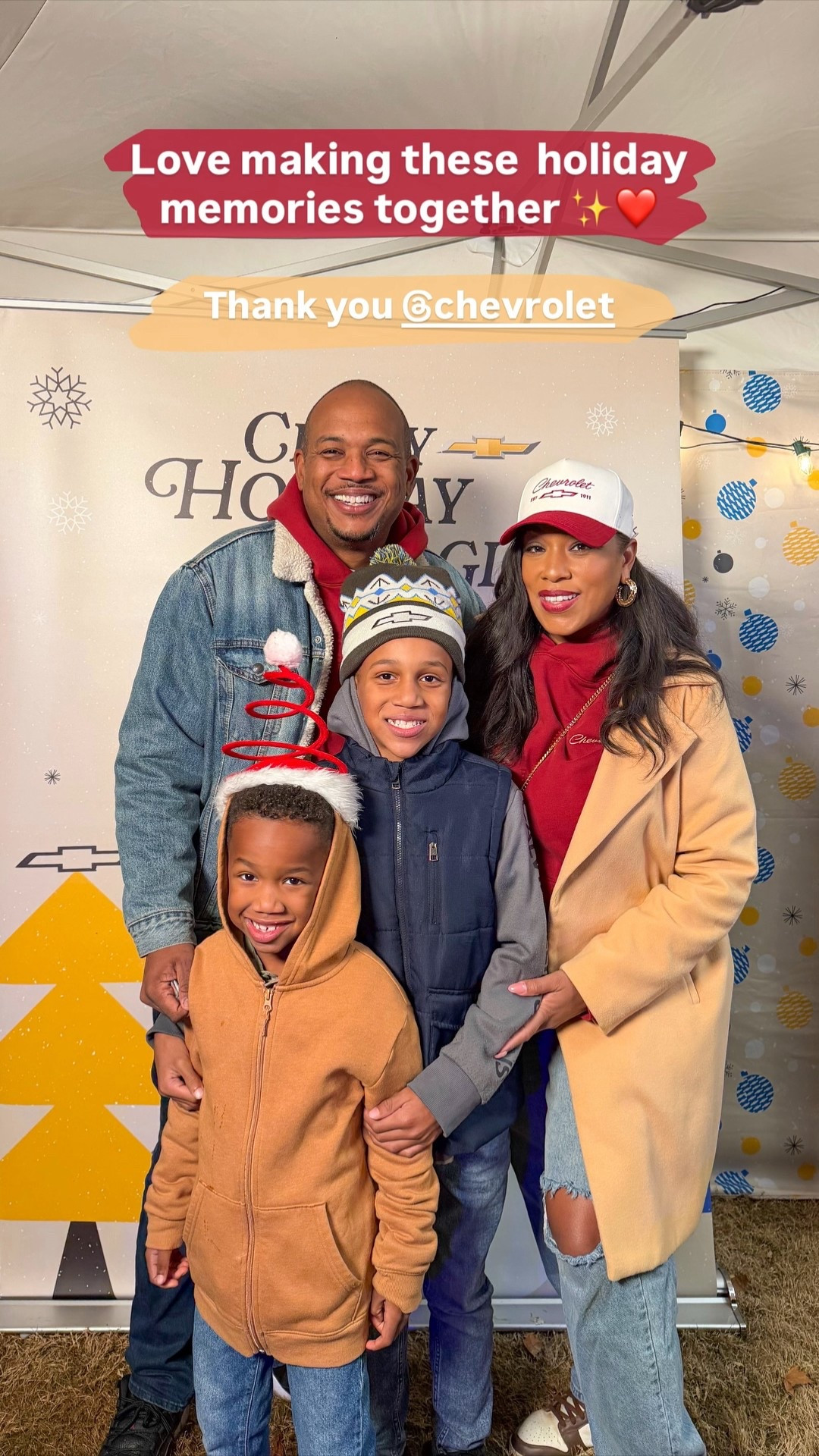 Love making these  holiday memories together ✨❤️ Thank you @chevrolet