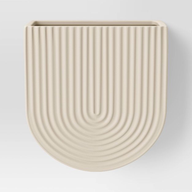 6.25&#34; Outdoor Arched Stoneware Wall Planter Cream - Project 62&#8482; | Target