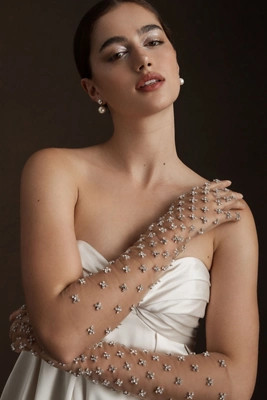 Enaura Embellished Fingerless Gloves | Anthropologie (US)