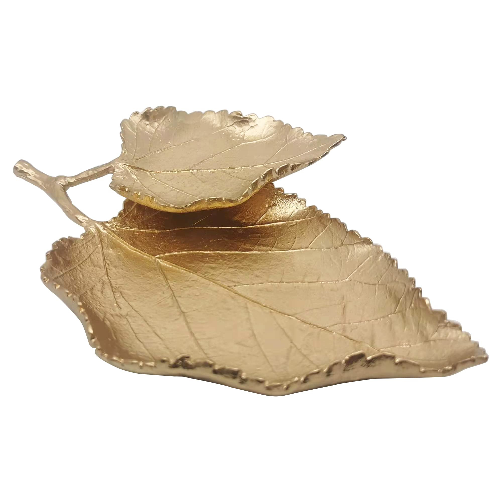 Jewelry Dish, Metal Trinket Dish Leaf Shaped Ring Holder Jewelry Organizer Vanity Dish Tray for D... | Amazon (US)