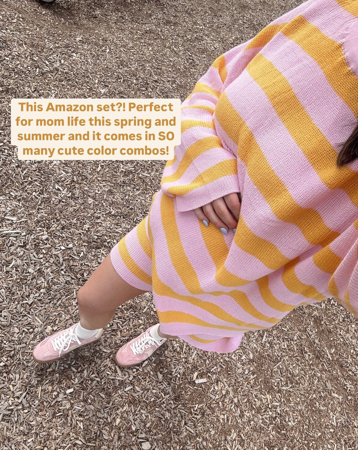 Wearing a large in the set! Sneakers I went up 1/2 size!