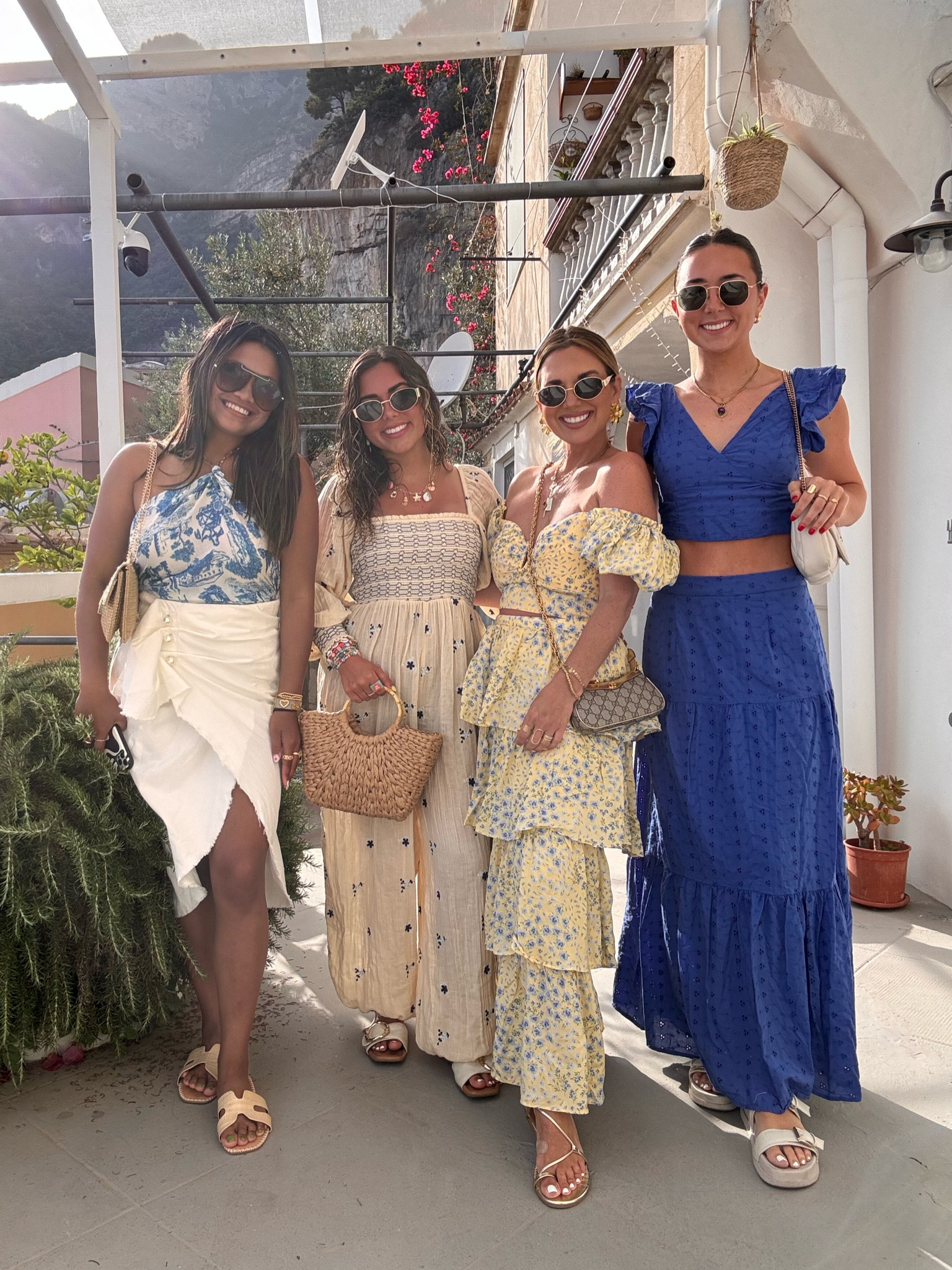 Dinner on top of the mountain ~ loved these outfits. Linking similar items for their outfits. 
Bella’s jumpsuit is still available on Poshmark. The blue set is from TJmaxx so I can’t link it. And, the toile top and skirt is sold out. 
Mine is still in stop and the top is on sale 🫶🏼👏🏼👏🏼 wearing size medium petite in both. 

#LTKFindsUnder100 #LTKTravel #LTKStyleTip