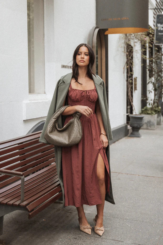 Sofie Midi Dress - Brick | Petal & Pup (US)