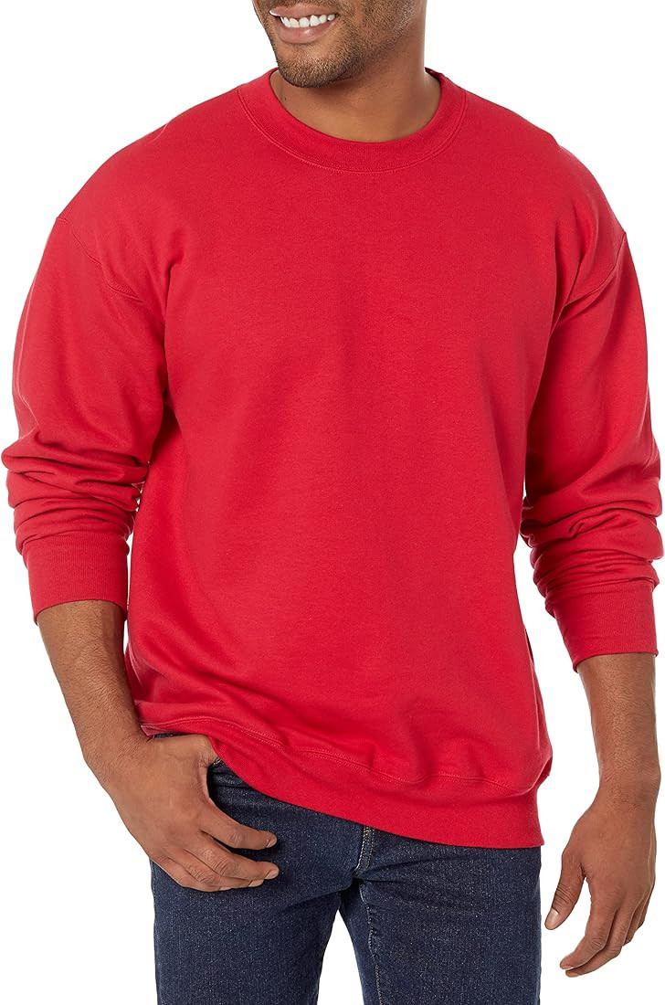 Hanes Ultimate, Heavyweight Fleece Sweatshirt, Crewneck Pullover for Men | Amazon (US)