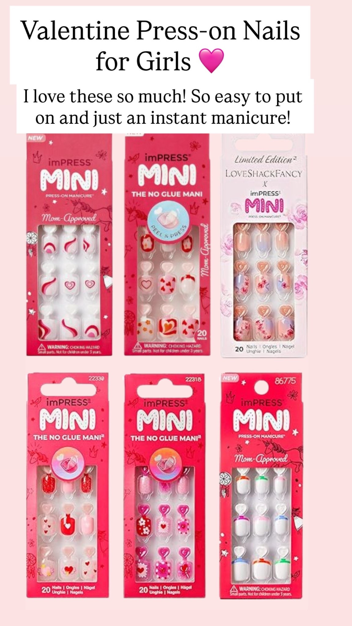 Valentine press on nails for girls are adorable

#LTKKids #LTKValentine