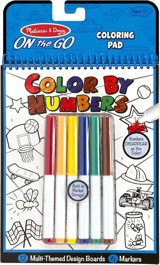 Melissa & Doug On the Go Color by Numbers Kids' Design Boards: Playtime, Construction, Sports, an... | Amazon (US)