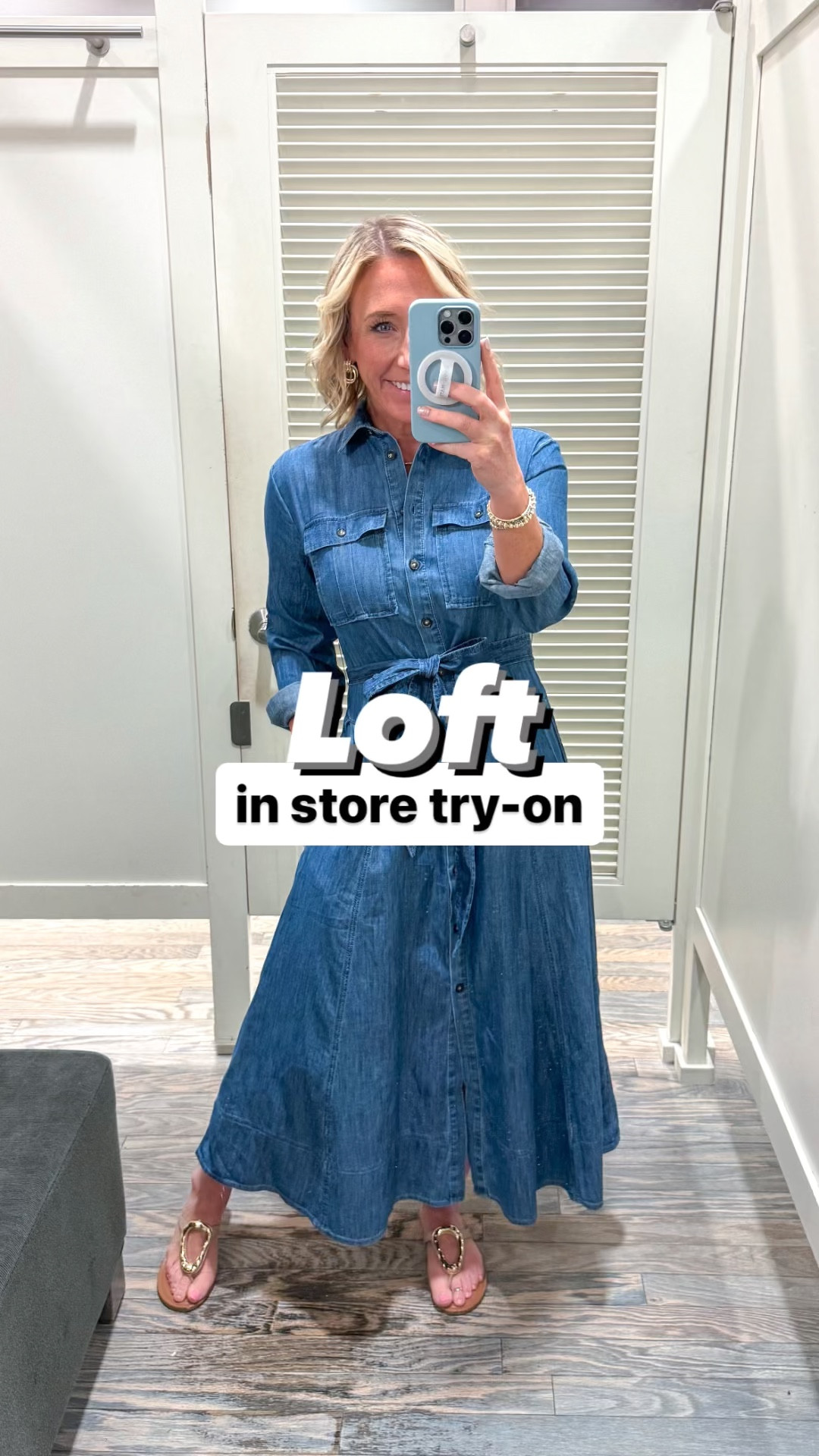 Loft in store try-on - ALL ON SALE!
1. Chambray shirt - size XS.
2. Pleated skirt - size XS.
3. Denim maxi dress - size 0.
4. Denim mini dress - size XS. (Heavier material & mostly sold out).
5. Cardigan - size small.
6. Green belted maxi skirt - size 0.
7. Pink wide leg pants - size 0 PETITE.
8. V-neck sweater vest - size XS.
9. Flare jeans w/ seam - size 24 (regular length & VERY long on me).
* 10. Dress from beginning - size 2.

#LTKSeasonal #LTKFindsUnder100 #LTKSaleAlert