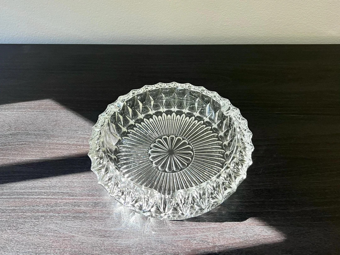 Large Crystal Glass Ashtray, Vintage Ashtray - Etsy | Etsy (US)