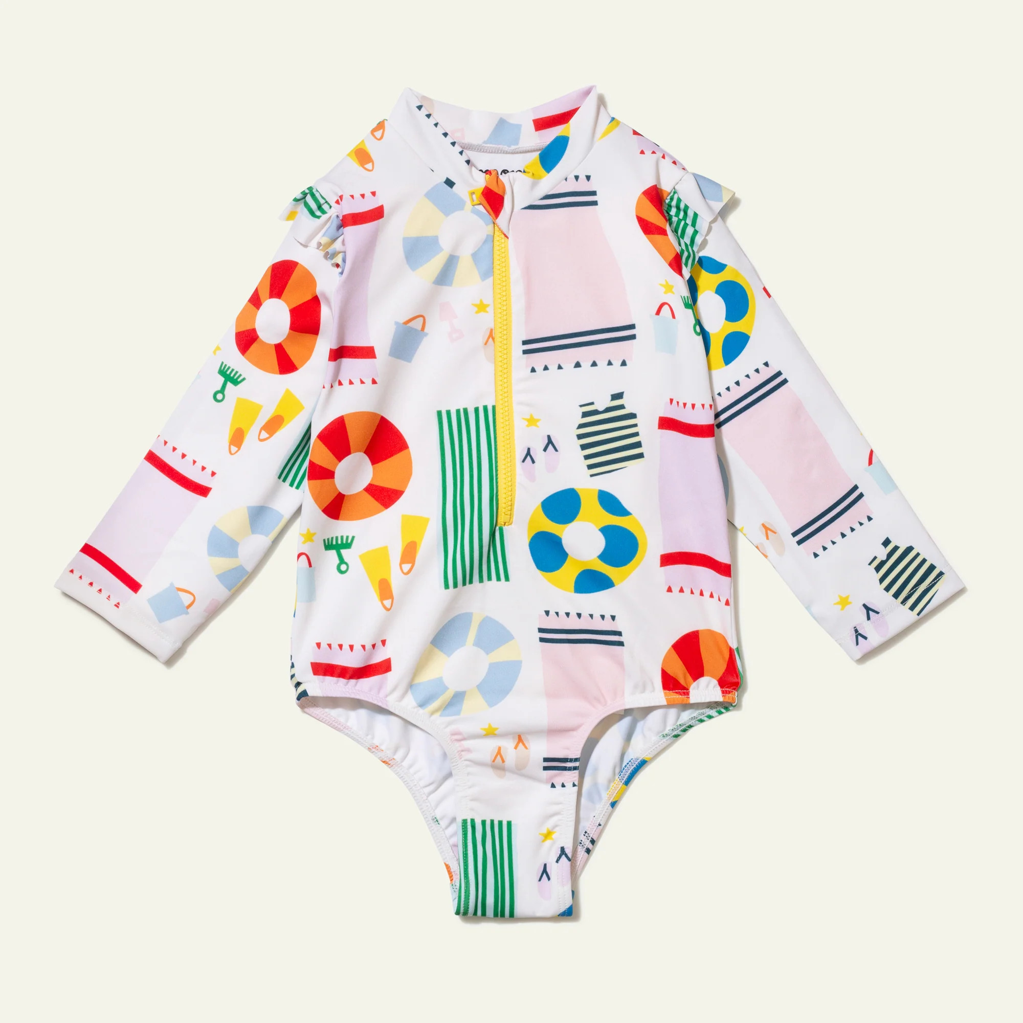 UPF 50+ Recycled Polyester Beach Baby Zipped Rashguard Onepiece | Mon Coeur