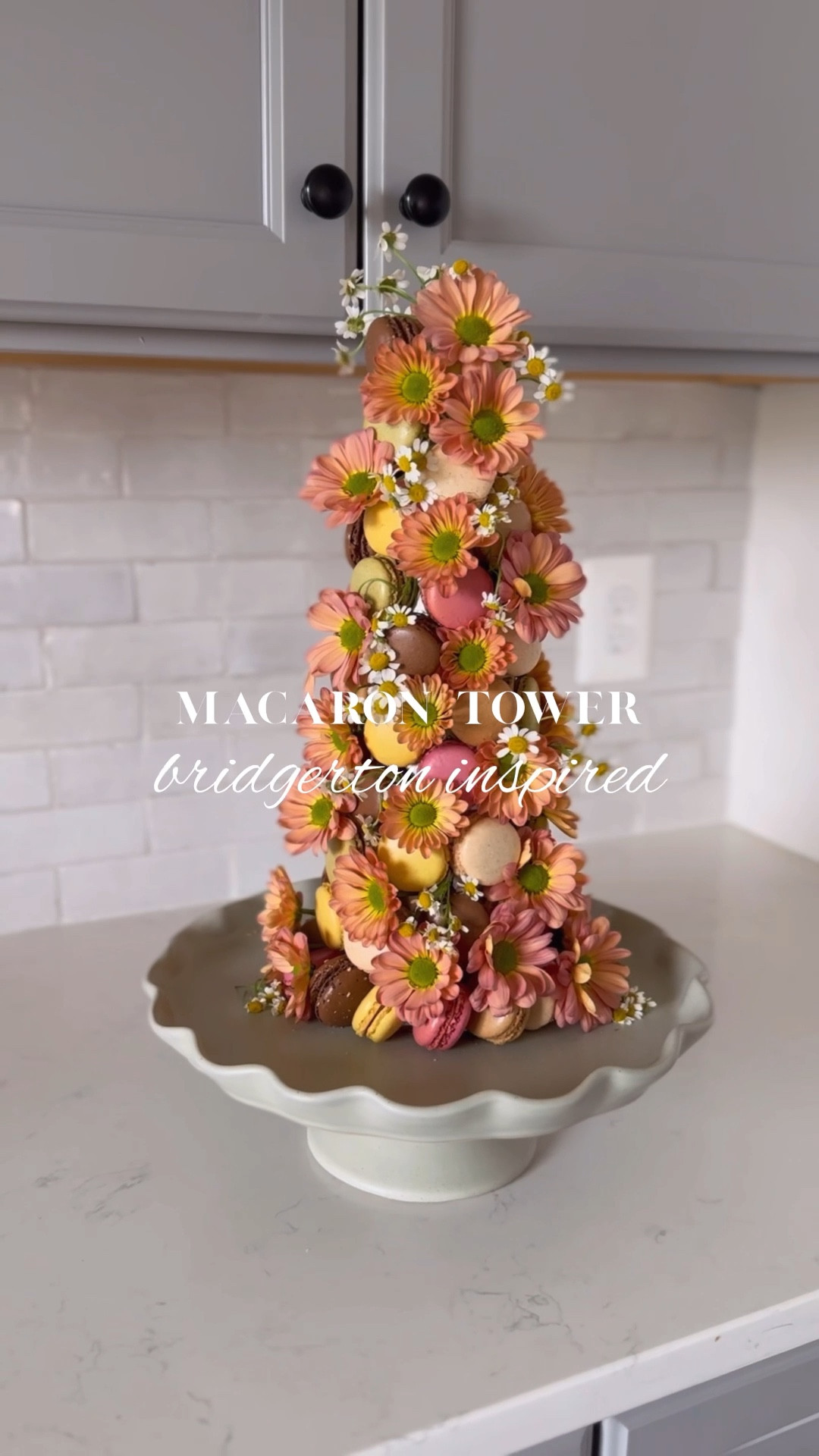 Bridgerton inspired macaron tower 🌼💕🌼 

Exact items are linked: 
Macarons- used 6 packs (total 72 macarons for a 3.8"x15" foam cone)
Flowers: from Trader Joe's (used mums & chamomile) - for decorating only, cannot be eaten.

#LTKfoodie #LTKHome #LTKSeasonal