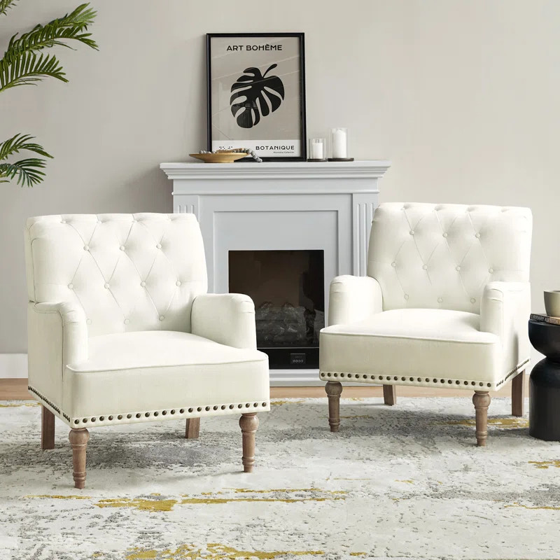 Wilkey Armchair with Tufted Back with Solid Wood Legs | Wayfair North America