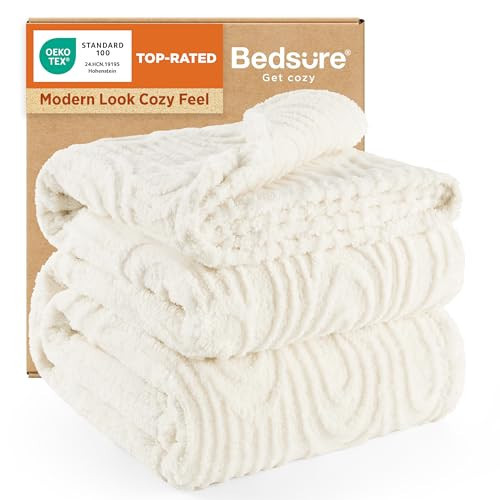 Bedsure GentleSoft Fleece King Size Blanket for Bed - Super Soft & Cozy, Fluffy Blankets for Women & Girls, Ideal for Sofa & Couch, White, 108x90 Inches | Amazon (US)
