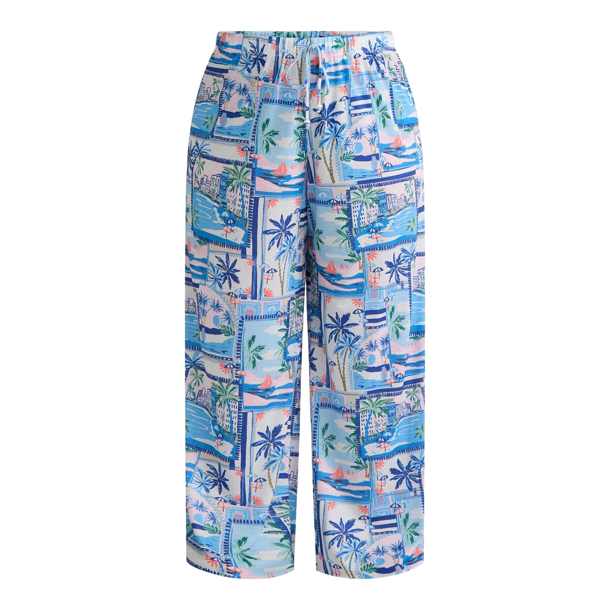Time and Tru Women’s and Women’s Plus Scenic Print Coverup Pants, Sizes XS-3X | Walmart (US)