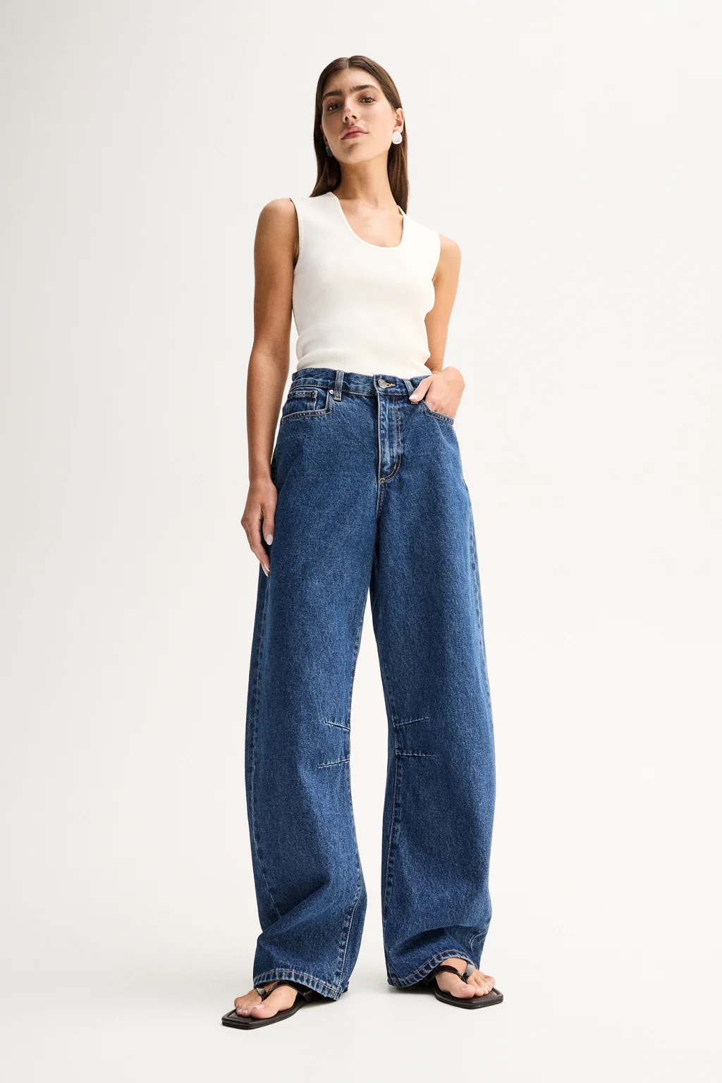 Mason Barrel Leg Jean Dark Indigo | Elka Collective