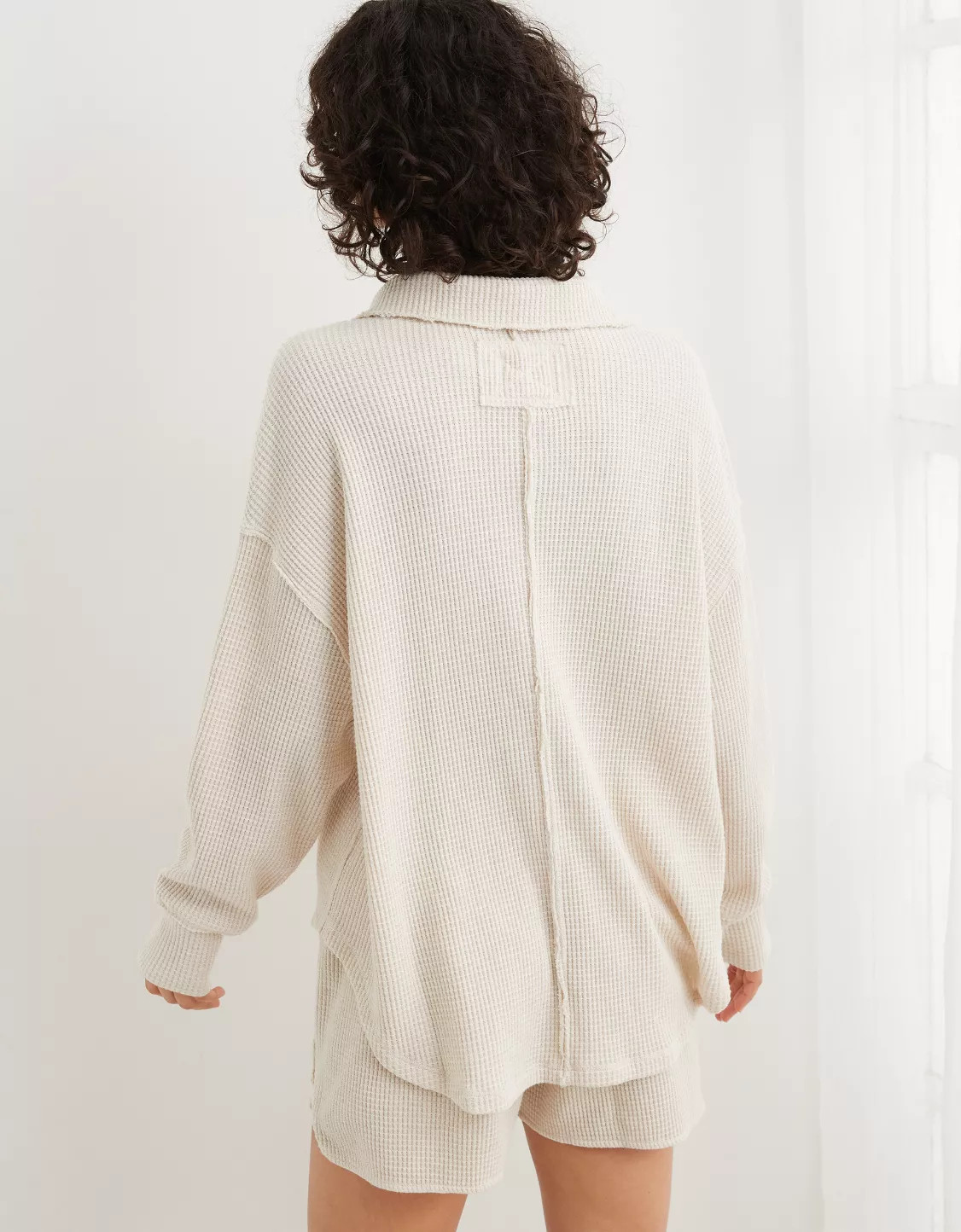 Aerie LumberJane Waffle Polo Sweatshirt | Aerie