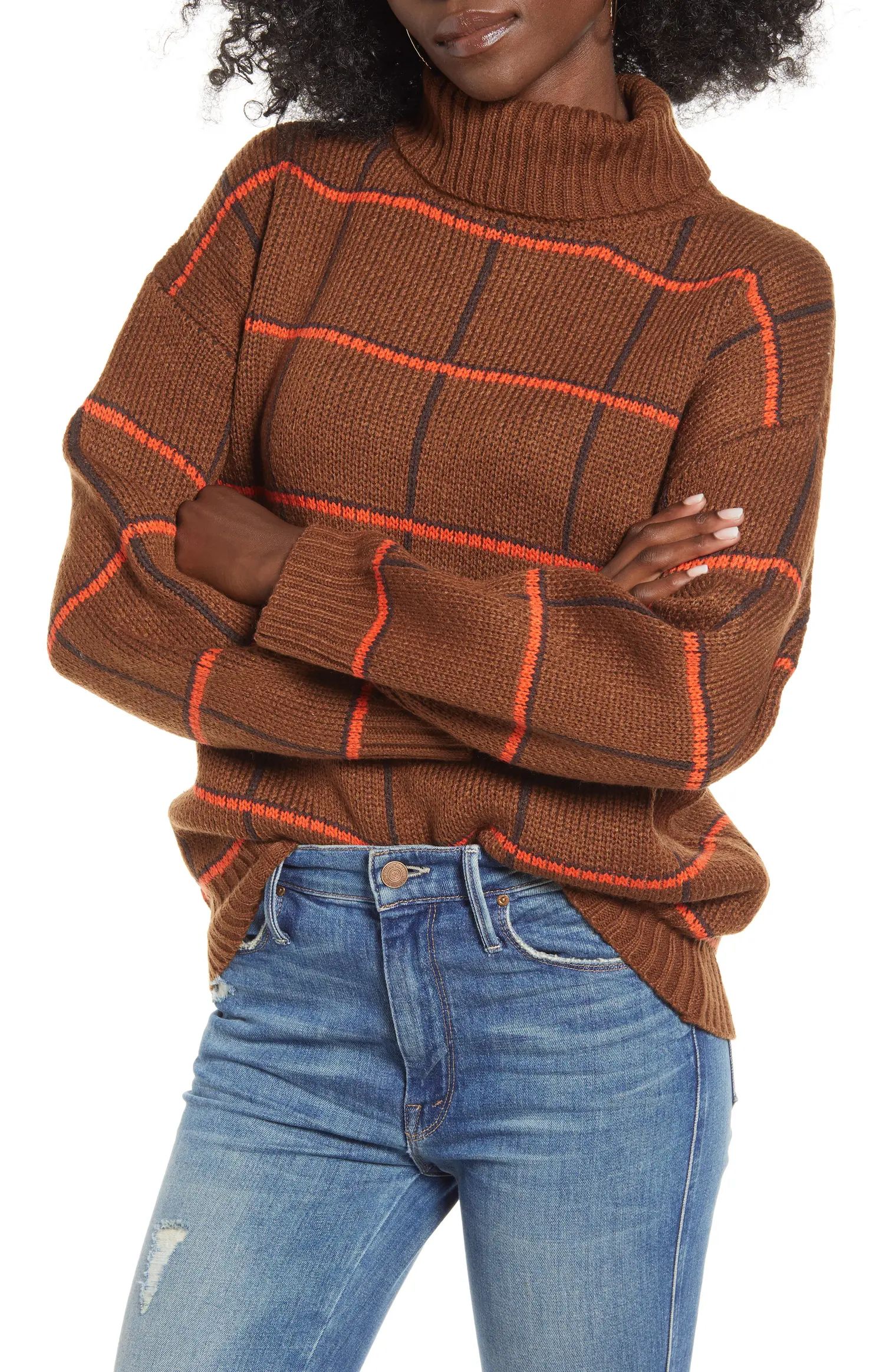 Checked Turtleneck Sweater | Nordstrom