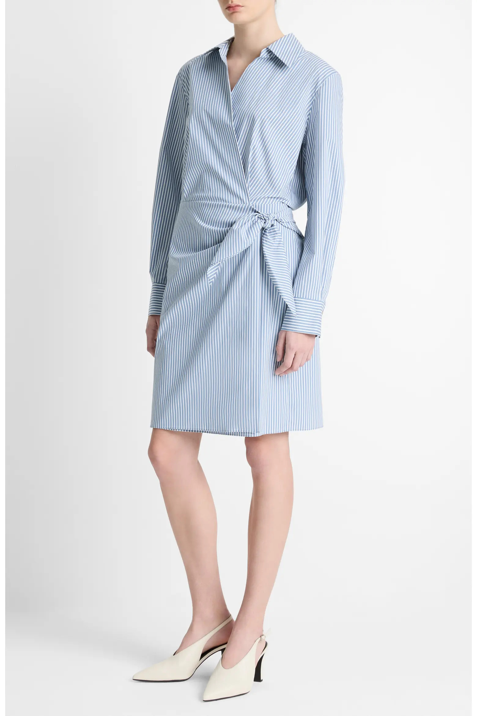 Furrow Stripe Long Sleeve Wrap Shirtdress (Women) | Nordstromrack | Nordstrom Rack