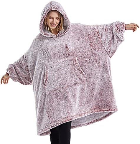 Fluffy Wearable Blanket Hoodie Oversized Snuggle Blanket for Women Gift Idea for Adults Teens Men, S | Amazon (US)